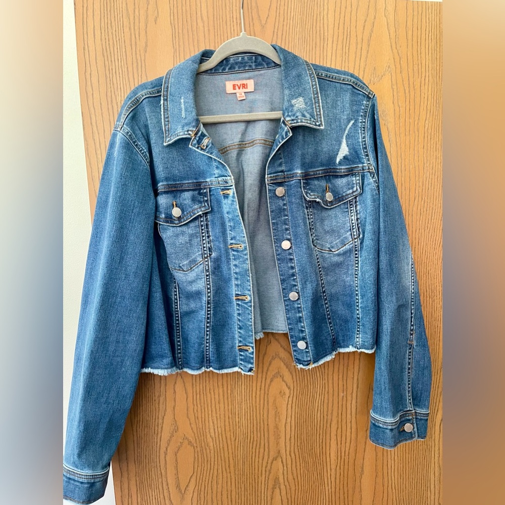 Cropped Plus Size Jean Jacket